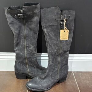 Born Charcoal Tall Boots with Buckle